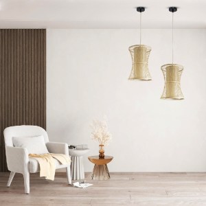 glo-01932-post_228 GLOBOSTAR® HIBISCUS 01932 BOHO ΚΡΕΜΑΣΤΟ ΦΩΤΙΣΤΙΚΟ ΠΛΕΓΜΑ ΜΟΝΟΦΩΤΟ 1 X E27 IP20 ΜΠΕΖ ΞΥΛΟ -