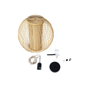 glo-01934-01934_8 GLOBOSTAR® HIBISCUS 01934 BOHO ΚΡΕΜΑΣΤΟ ΦΩΤΙΣΤΙΚΟ ΠΛΕΓΜΑ ΜΟΝΟΦΩΤΟ 1 X E27 IP20 ΜΠΕΖ ΞΥΛΟ -