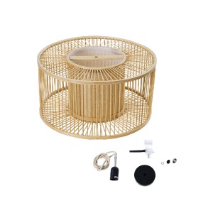 glo-01935-01935_9 GLOBOSTAR® HIBISCUS 01935 BOHO ΚΡΕΜΑΣΤΟ ΦΩΤΙΣΤΙΚΟ ΠΛΕΓΜΑ ΜΟΝΟΦΩΤΟ 1 X E27 IP20 ΜΠΕΖ ΞΥΛΟ -