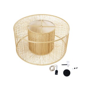 glo-01936-01936_10 GLOBOSTAR® HIBISCUS 01936 BOHO ΚΡΕΜΑΣΤΟ ΦΩΤΙΣΤΙΚΟ ΠΛΕΓΜΑ ΜΟΝΟΦΩΤΟ 1 X E27 IP20 ΜΠΕΖ ΞΥΛΟ -