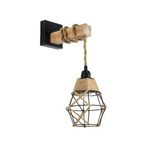 glo-01961-01961_2 GLOBOSTAR® BELLARIVA 01961 BOHO ΕΠΙΤΟΙΧΙΟ ΦΩΤΙΣΤΙΚΟ ΑΠΛΙΚΑ ΜΟΝΟΦΩΤΟ 1 X E27 IP20 ΜΑΥΡΟ ΜΕΤ
