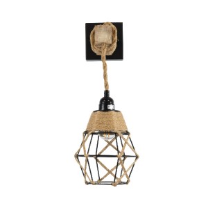 glo-01961-01961_4 GLOBOSTAR® BELLARIVA 01961 BOHO ΕΠΙΤΟΙΧΙΟ ΦΩΤΙΣΤΙΚΟ ΑΠΛΙΚΑ ΜΟΝΟΦΩΤΟ 1 X E27 IP20 ΜΑΥΡΟ ΜΕΤ