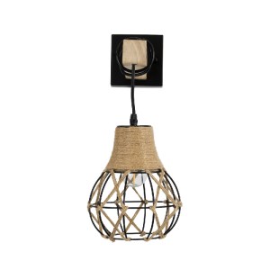glo-01962-01962_4 GLOBOSTAR® BELLARIVA 01962 BOHO ΕΠΙΤΟΙΧΙΟ ΦΩΤΙΣΤΙΚΟ ΑΠΛΙΚΑ ΜΟΝΟΦΩΤΟ 1 X E27 IP20 ΜΑΥΡΟ ΜΕΤ