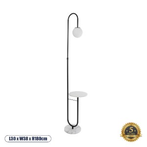 glo-02026-02026_00 GLOBOSTAR® CORDELIA 02026 ΜΟΝΤΕΡΝΟ ΕΠΙΔΑΠΕΔΙΟ ΦΩΤΙΣΤΙΚΟ ΜΟΝΟΦΩΤΟ 1 X E27 IP20  - ΜΑΥΡΟ ΑΛΟ