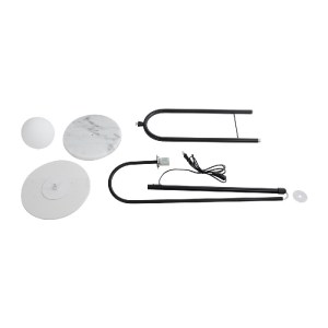 glo-02026-02026_9 GLOBOSTAR® CORDELIA 02026 ΜΟΝΤΕΡΝΟ ΕΠΙΔΑΠΕΔΙΟ ΦΩΤΙΣΤΙΚΟ ΜΟΝΟΦΩΤΟ 1 X E27 IP20  - ΜΑΥΡΟ ΑΛΟ
