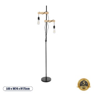 glo-02034-02034_0 GLOBOSTAR® MINDELO 02034 ΜΟΝΤΕΡΝΟ ΕΠΙΔΑΠΕΔΙΟ ΦΩΤΙΣΤΙΚΟ ΜΟΝΟΦΩΤΟ 2 X E27 IP20 ΜΑΥΡΟ ΜΕΤΑΛΛΟ