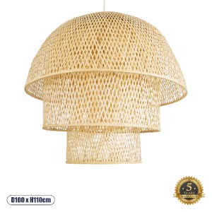 glo-02046-02046_0 GLOBOSTAR® HIROKA 02046 BOHO ΚΡΕΜΑΣΤΟ ΦΩΤΙΣΤΙΚΟ ΚΑΜΠΑΝΑ ΜΟΝΟΦΩΤΟ 1 X E27 IP20 ΜΠΕΖ ΞΥΛΟ - 