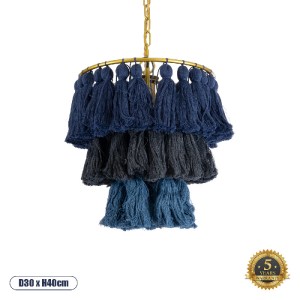 glo-02085-02085_0 GLOBOSTAR® MISSOULA 02085 BOHO ΚΡΕΜΑΣΤΟ ΦΩΤΙΣΤΙΚΟ ΣΧΟΙΝΙ ΜΟΝΟΦΩΤΟ 1 X E27 IP20 ΜΠΛΕ & ΜΑΥΡ