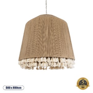 glo-02093-02093_0 GLOBOSTAR® PUERTORICO 02093 BOHO ΚΡΕΜΑΣΤΟ ΦΩΤΙΣΤΙΚΟ ΚΑΜΠΑΝΑ ΤΡΙΦΩΤΟ 3 X E27 IP20 ΜΠΕΖ & ΛΕ