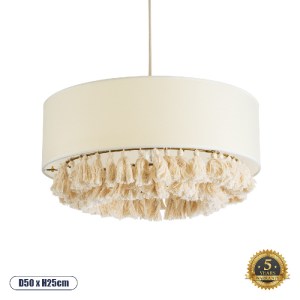 glo-02100-02100_0 GLOBOSTAR® GINGER 02100 BOHO ΚΡΕΜΑΣΤΟ ΦΩΤΙΣΤΙΚΟ ΚΑΠΕΛΟ ΜΟΝΟΦΩΤΟ 1 X E27 IP20 ΜΠΕΖ ΥΦΑΣΜΑ Μ