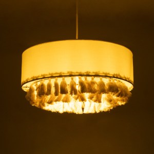 glo-02100-02100_3 GLOBOSTAR® GINGER 02100 BOHO ΚΡΕΜΑΣΤΟ ΦΩΤΙΣΤΙΚΟ ΚΑΠΕΛΟ ΜΟΝΟΦΩΤΟ 1 X E27 IP20 ΜΠΕΖ ΥΦΑΣΜΑ Μ