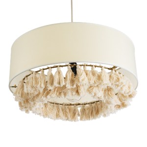 glo-02100-02100_6 GLOBOSTAR® GINGER 02100 BOHO ΚΡΕΜΑΣΤΟ ΦΩΤΙΣΤΙΚΟ ΚΑΠΕΛΟ ΜΟΝΟΦΩΤΟ 1 X E27 IP20 ΜΠΕΖ ΥΦΑΣΜΑ Μ