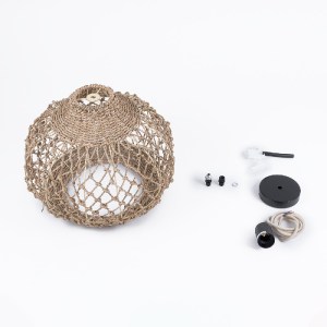 glo-02115-02115_10 GLOBOSTAR® ECUADOR 02115 BOHO ΚΡΕΜΑΣΤΟ ΦΩΤΙΣΤΙΚΟ ΠΛΕΓΜΑ ΜΟΝΟΦΩΤΟ 1 X E27 IP20 ΜΠΕΖ RATTAN 