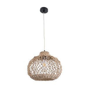 glo-02115-02115_4 GLOBOSTAR® ECUADOR 02115 BOHO ΚΡΕΜΑΣΤΟ ΦΩΤΙΣΤΙΚΟ ΠΛΕΓΜΑ ΜΟΝΟΦΩΤΟ 1 X E27 IP20 ΜΠΕΖ RATTAN 