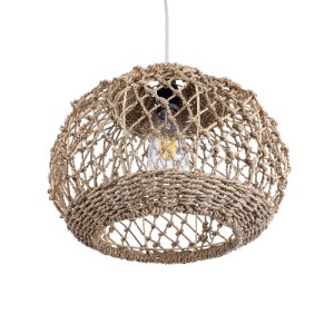glo-02115-02115_6 GLOBOSTAR® ECUADOR 02115 BOHO ΚΡΕΜΑΣΤΟ ΦΩΤΙΣΤΙΚΟ ΠΛΕΓΜΑ ΜΟΝΟΦΩΤΟ 1 X E27 IP20 ΜΠΕΖ RATTAN 