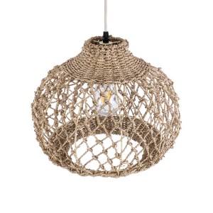 glo-02115-02115_7 GLOBOSTAR® ECUADOR 02115 BOHO ΚΡΕΜΑΣΤΟ ΦΩΤΙΣΤΙΚΟ ΠΛΕΓΜΑ ΜΟΝΟΦΩΤΟ 1 X E27 IP20 ΜΠΕΖ RATTAN 