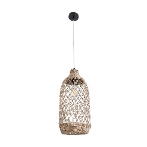 glo-02116-02116_4 GLOBOSTAR® ECUADOR 02116 BOHO ΚΡΕΜΑΣΤΟ ΦΩΤΙΣΤΙΚΟ ΠΛΕΓΜΑ ΜΟΝΟΦΩΤΟ 1 X E27 IP20 ΜΠΕΖ RATTAN 