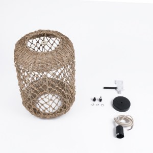 glo-02117-02117_10 GLOBOSTAR® ECUADOR 02117 BOHO ΚΡΕΜΑΣΤΟ ΦΩΤΙΣΤΙΚΟ ΠΛΕΓΜΑ ΜΟΝΟΦΩΤΟ 1 X E27 IP20 ΜΠΕΖ RATTAN 