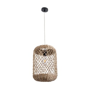 glo-02117-02117_4 GLOBOSTAR® ECUADOR 02117 BOHO ΚΡΕΜΑΣΤΟ ΦΩΤΙΣΤΙΚΟ ΠΛΕΓΜΑ ΜΟΝΟΦΩΤΟ 1 X E27 IP20 ΜΠΕΖ RATTAN 