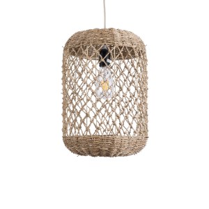 glo-02117-02117_5 GLOBOSTAR® ECUADOR 02117 BOHO ΚΡΕΜΑΣΤΟ ΦΩΤΙΣΤΙΚΟ ΠΛΕΓΜΑ ΜΟΝΟΦΩΤΟ 1 X E27 IP20 ΜΠΕΖ RATTAN 