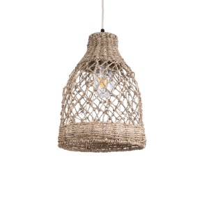 glo-02118-02118_2 GLOBOSTAR® ECUADOR 02118 BOHO ΚΡΕΜΑΣΤΟ ΦΩΤΙΣΤΙΚΟ ΠΛΕΓΜΑ ΜΟΝΟΦΩΤΟ 1 X E27 IP20 ΜΠΕΖ RATTAN 