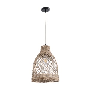 glo-02118-02118_4 GLOBOSTAR® ECUADOR 02118 BOHO ΚΡΕΜΑΣΤΟ ΦΩΤΙΣΤΙΚΟ ΠΛΕΓΜΑ ΜΟΝΟΦΩΤΟ 1 X E27 IP20 ΜΠΕΖ RATTAN 