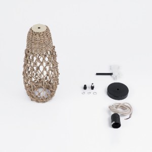 glo-02119-02119_10 GLOBOSTAR® ECUADOR 02119 BOHO ΚΡΕΜΑΣΤΟ ΦΩΤΙΣΤΙΚΟ ΠΛΕΓΜΑ ΜΟΝΟΦΩΤΟ 1 X E27 IP20 ΜΠΕΖ RATTAN 