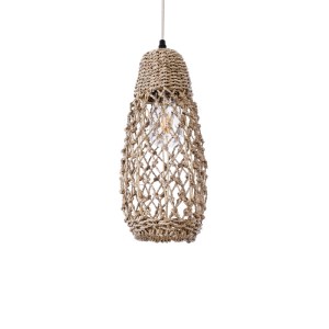 glo-02119-02119_2 GLOBOSTAR® ECUADOR 02119 BOHO ΚΡΕΜΑΣΤΟ ΦΩΤΙΣΤΙΚΟ ΠΛΕΓΜΑ ΜΟΝΟΦΩΤΟ 1 X E27 IP20 ΜΠΕΖ RATTAN 