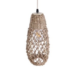 glo-02119-02119_7 GLOBOSTAR® ECUADOR 02119 BOHO ΚΡΕΜΑΣΤΟ ΦΩΤΙΣΤΙΚΟ ΠΛΕΓΜΑ ΜΟΝΟΦΩΤΟ 1 X E27 IP20 ΜΠΕΖ RATTAN 