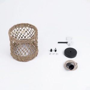 glo-02120-02120_10 GLOBOSTAR® ECUADOR 02120 BOHO ΚΡΕΜΑΣΤΟ ΦΩΤΙΣΤΙΚΟ ΠΛΕΓΜΑ ΜΟΝΟΦΩΤΟ 1 X E27 IP20 ΜΠΕΖ RATTAN 
