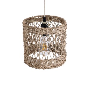 glo-02120-02120_7 GLOBOSTAR® ECUADOR 02120 BOHO ΚΡΕΜΑΣΤΟ ΦΩΤΙΣΤΙΚΟ ΠΛΕΓΜΑ ΜΟΝΟΦΩΤΟ 1 X E27 IP20 ΜΠΕΖ RATTAN 