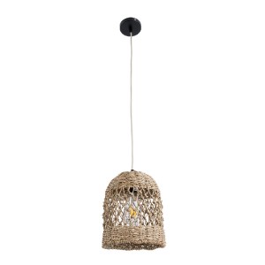 glo-02121-02121_4 GLOBOSTAR® ECUADOR 02121 BOHO ΚΡΕΜΑΣΤΟ ΦΩΤΙΣΤΙΚΟ ΠΛΕΓΜΑ ΜΟΝΟΦΩΤΟ 1 X E27 IP20 ΜΠΕΖ RATTAN 