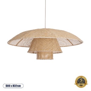 glo-02139-02139_0 GLOBOSTAR® ZORA 02139 BOHO ΚΡΕΜΑΣΤΟ ΦΩΤΙΣΤΙΚΟ ΚΑΜΠΑΝΑ ΜΟΝΟΦΩΤΟ 1 X E27 IP20 ΜΠΕΖ ΥΦΑΣΜΑ - 