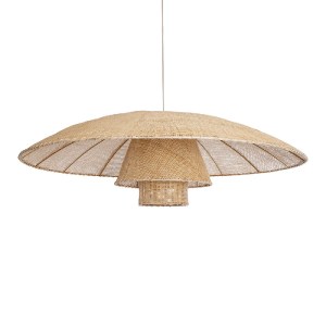 glo-02140-02140_2 GLOBOSTAR® ZORA 02140 BOHO ΚΡΕΜΑΣΤΟ ΦΩΤΙΣΤΙΚΟ ΚΑΜΠΑΝΑ ΜΟΝΟΦΩΤΟ 1 X E27 IP20 ΜΠΕΖ ΥΦΑΣΜΑ - 