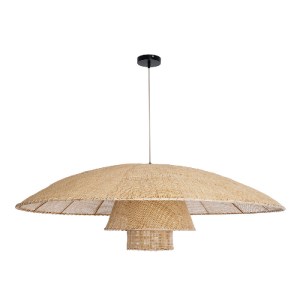glo-02140-02140_4 GLOBOSTAR® ZORA 02140 BOHO ΚΡΕΜΑΣΤΟ ΦΩΤΙΣΤΙΚΟ ΚΑΜΠΑΝΑ ΜΟΝΟΦΩΤΟ 1 X E27 IP20 ΜΠΕΖ ΥΦΑΣΜΑ - 