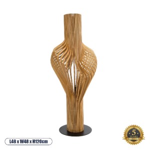 glo-02150-02150_0 GLOBOSTAR® MIHIRO 02150 BOHO ΕΠΙΔΑΠΕΔΙΟ ΦΩΤΙΣΤΙΚΟ ΜΟΝΟΦΩΤΟ 1 X E27 IP20 ΚΑΦΕ ΞΥΛΟ ΜΕ ΜΑΥΡΟ