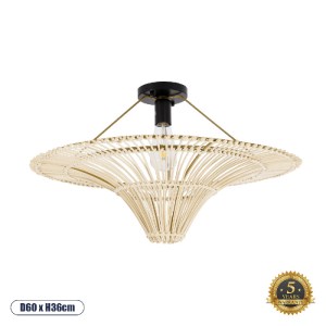 glo-02152-02152_0 GLOBOSTAR® PALERMO 02152 BOHO ΚΡΕΜΑΣΤΟ ΦΩΤΙΣΤΙΚΟ ΠΛΕΓΜΑ ΜΟΝΟΦΩΤΟ 1 X E27 IP20 ΜΠΕΖ ΞΥΛΟ - 