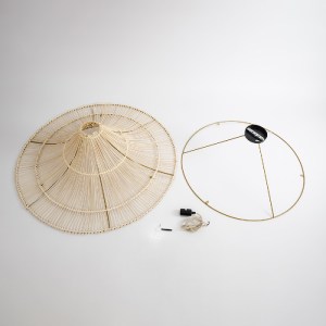 glo-02153-02153_9 GLOBOSTAR® PALERMO 02153 BOHO ΦΩΤΙΣΤΙΚΟ ΟΡΟΦΗΣ ΠΛΕΓΜΑ ΜΟΝΟΦΩΤΟ 1 X E27 IP20 ΜΠΕΖ ΞΥΛΟ - Μ1