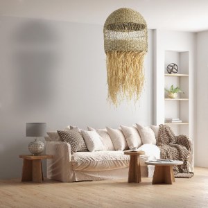 glo-02161-post_260 GLOBOSTAR® SAINTLUCIA 02161 BOHO ΚΡΕΜΑΣΤΟ ΦΩΤΙΣΤΙΚΟ ΠΛΕΓΜΑ ΜΟΝΟΦΩΤΟ 1 X E27 IP20 ΜΠΕΖ ΡΑΦΙ