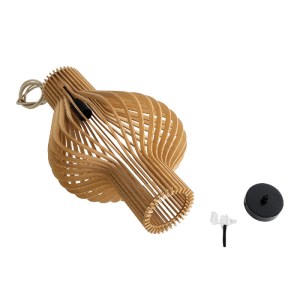 glo-02172-02172_11 GLOBOSTAR® MIHIRO 02172 BOHO ΚΡΕΜΑΣΤΟ ΦΩΤΙΣΤΙΚΟ ΠΛΕΓΜΑ ΜΟΝΟΦΩΤΟ 1 X E27 IP20 ΜΠΕΖ ΞΥΛΟ - Μ