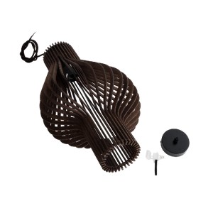 glo-02173-02173_11 GLOBOSTAR® MIHIRO 02173 BOHO ΚΡΕΜΑΣΤΟ ΦΩΤΙΣΤΙΚΟ ΠΛΕΓΜΑ ΜΟΝΟΦΩΤΟ 1 X E27 IP20 ΚΑΦΕ ΞΥΛΟ - Μ