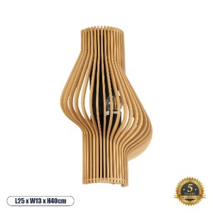glo-02174-02174_0 GLOBOSTAR® MIHIRO 02174 BOHO ΕΠΙΤΟΙΧΙΟ ΦΩΤΙΣΤΙΚΟ ΑΠΛΙΚΑ ΜΟΝΟΦΩΤΟ 1 X E27 IP20 ΚΑΦΕ ΞΥΛΟ - 