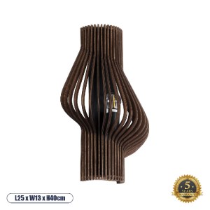 glo-02175-02175_0 GLOBOSTAR® MIHIRO 02175 BOHO ΕΠΙΤΟΙΧΙΟ ΦΩΤΙΣΤΙΚΟ ΑΠΛΙΚΑ ΜΟΝΟΦΩΤΟ 1 X E27 IP20 ΚΑΦΕ ΞΥΛΟ - 