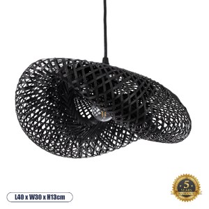 glo-02200-02200_00 GLOBOSTAR® MEXICO 02200 BOHO ΚΡΕΜΑΣΤΟ ΦΩΤΙΣΤΙΚΟ ΠΛΕΓΜΑ ΜΟΝΟΦΩΤΟ 1 X E27 IP20 ΜΑΥΡΟ ΞΥΛΟ - 