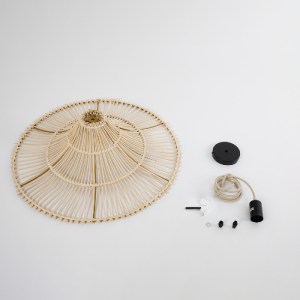 glo-02208-02208_10 GLOBOSTAR® PALERMO 02208 BOHO ΚΡΕΜΑΣΤΟ ΦΩΤΙΣΤΙΚΟ ΠΛΕΓΜΑ ΜΟΝΟΦΩΤΟ 1 X E27 IP20 ΜΠΕΖ ΞΥΛΟ - 