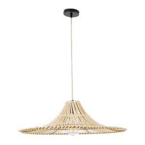 glo-02208-02208_4 GLOBOSTAR® PALERMO 02208 BOHO ΚΡΕΜΑΣΤΟ ΦΩΤΙΣΤΙΚΟ ΠΛΕΓΜΑ ΜΟΝΟΦΩΤΟ 1 X E27 IP20 ΜΠΕΖ ΞΥΛΟ - 