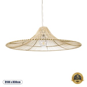 glo-02209-02209_0 GLOBOSTAR® PALERMO 02209 BOHO ΚΡΕΜΑΣΤΟ ΦΩΤΙΣΤΙΚΟ ΠΛΕΓΜΑ ΜΟΝΟΦΩΤΟ 1 X E27 IP20 ΜΠΕΖ ΞΥΛΟ - 
