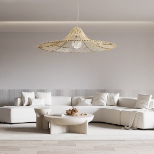 glo-02209-post_298 GLOBOSTAR® PALERMO 02209 BOHO ΚΡΕΜΑΣΤΟ ΦΩΤΙΣΤΙΚΟ ΠΛΕΓΜΑ ΜΟΝΟΦΩΤΟ 1 X E27 IP20 ΜΠΕΖ ΞΥΛΟ - 