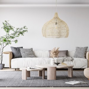 glo-02210-post_306 GLOBOSTAR® ADEJE 02210 BOHO ΚΡΕΜΑΣΤΟ ΦΩΤΙΣΤΙΚΟ ΠΛΕΓΜΑ ΜΟΝΟΦΩΤΟ 1 X E27 IP20 ΜΠΕΖ ΞΥΛΟ - Μ6