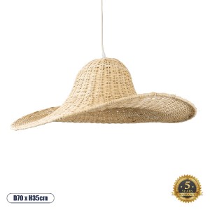 glo-02214-02214_0 GLOBOSTAR® ESPARGOS 02214 BOHO ΚΡΕΜΑΣΤΟ ΦΩΤΙΣΤΙΚΟ ΠΛΕΓΜΑ ΜΟΝΟΦΩΤΟ 1 X E27 IP20 ΜΠΕΖ ΞΥΛΟ -